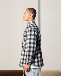 Carre Elevated Long Sleeve Button Up Shirt Black Plaid