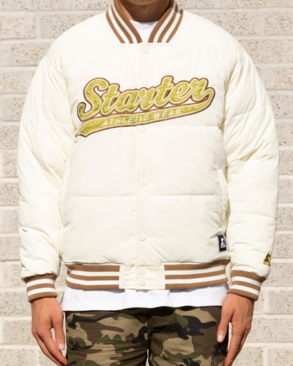 Starter Athletic Bomber Jacket Off White
