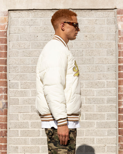 Starter Athletic Bomber Jacket Off White