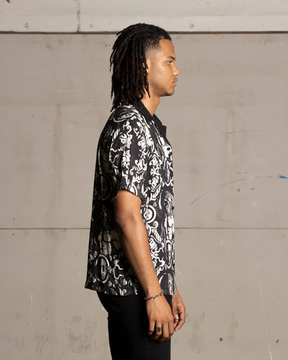 Saint Morta Mad God Short Sleeve Shirt Black/White