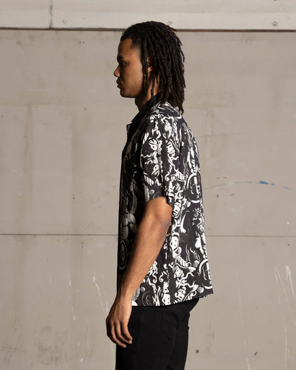Saint Morta Mad God Short Sleeve Shirt Black/White
