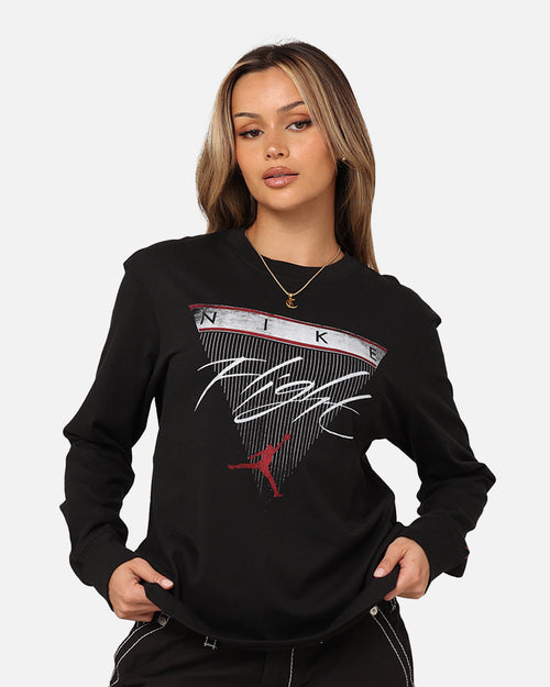 Jordan Women's Long Sleeve Graphic T-Shirt Black/Brown/Gym Red