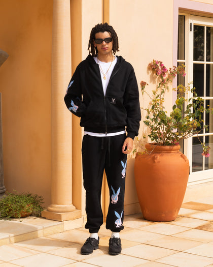 Playboy By Culture Kings Lit Bunny Fully Zip Hoodie Black