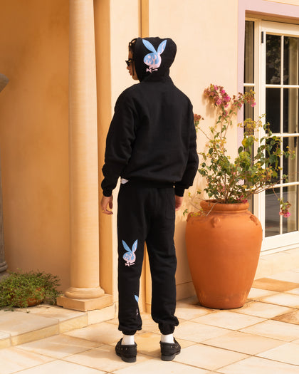 Playboy By Culture Kings Lit Bunny Fully Zip Hoodie Black