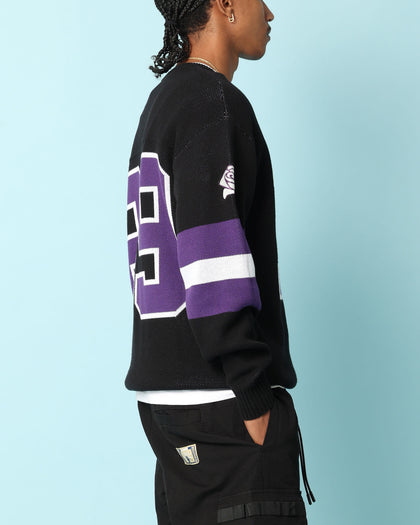Carré Gridiron Knitted Sweater Black/Purple/White