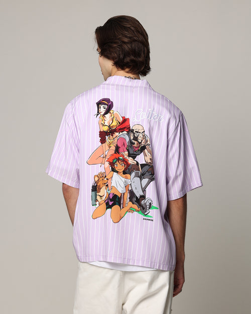 Loiter X Cowboy Bebop Button Up Shirt Lilac