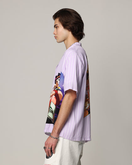 Loiter X Cowboy Bebop Button Up Shirt Lilac