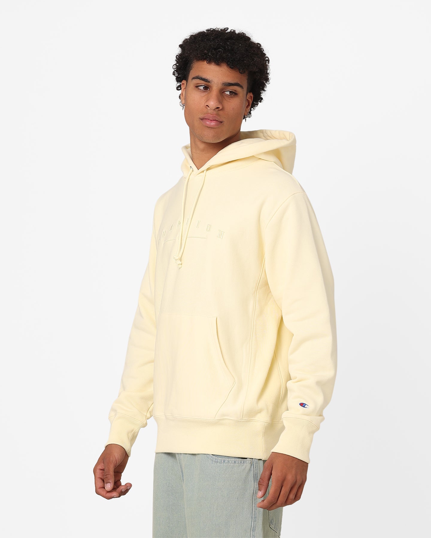 Champion Reverse Weave 2k Logo Hoodie Post Yellow | Culture Kings NZ