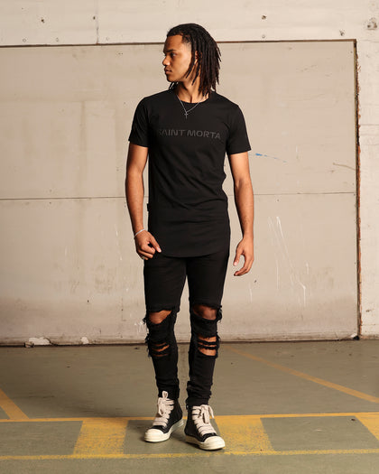 Saint Morta Moto El Duplo T-Shirt Black/Black