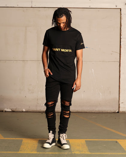 Saint Morta Moto Lafayette T-Shirt Black/Gold