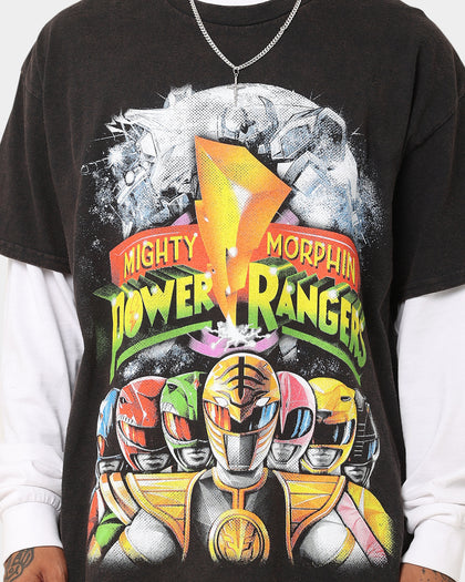 73Studio X Power Rangers Mighty Morphin Vintage T-Shirt Black Wash