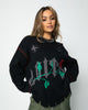 Loiter Fable Distressed Knit Sweater Black