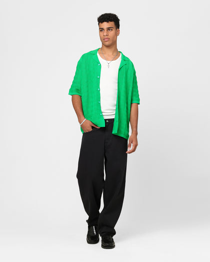 XXIII Lorenzo Knit Button Up Shirt Green