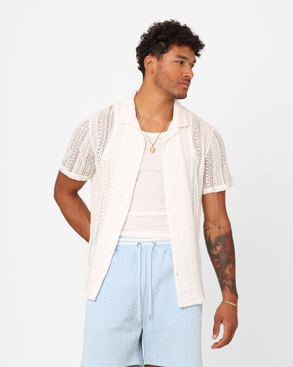 XXIII Franjo Knit Button Up Shirt Off White