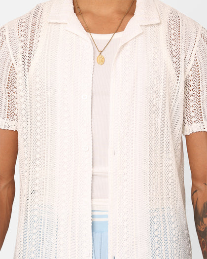 XXIII Franjo Knit Button Up Shirt Off White