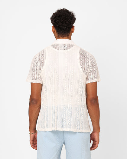XXIII Franjo Knit Button Up Shirt Off White