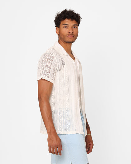 XXIII Franjo Knit Button Up Shirt Off White