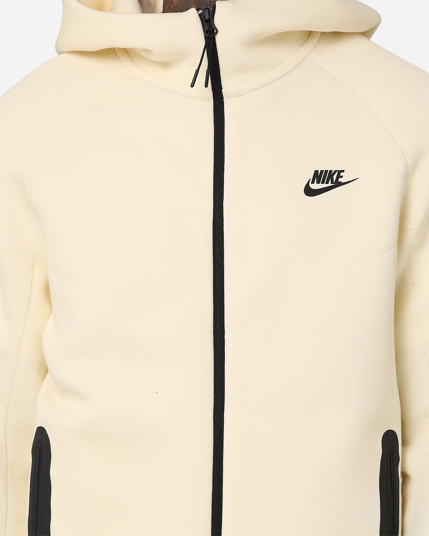 nike beige hoodie black tick