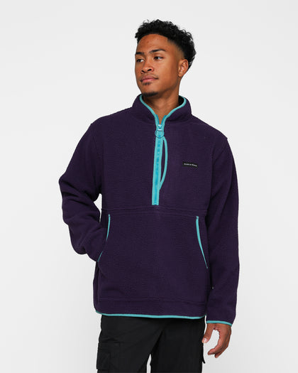 Raised By Wolves Sherpa Fleece Half-Zip Pullover Aubergine