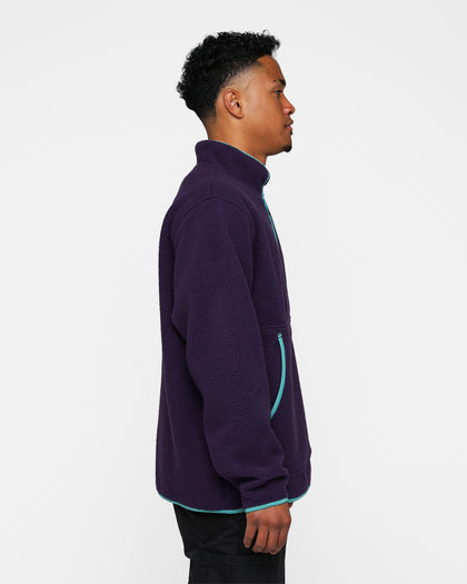Raised By Wolves Sherpa Fleece Half-Zip Pullover Aubergine