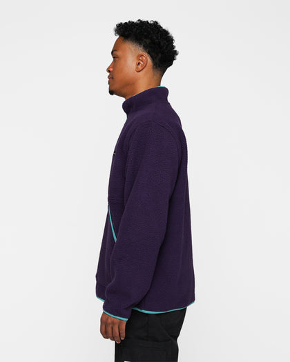 Raised By Wolves Sherpa Fleece Half-Zip Pullover Aubergine