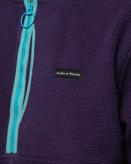 Raised By Wolves Sherpa Fleece Half-Zip Pullover Aubergine