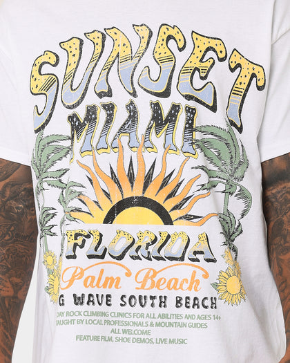 American Thrift Sunset Miami Vintage T-Shirt White