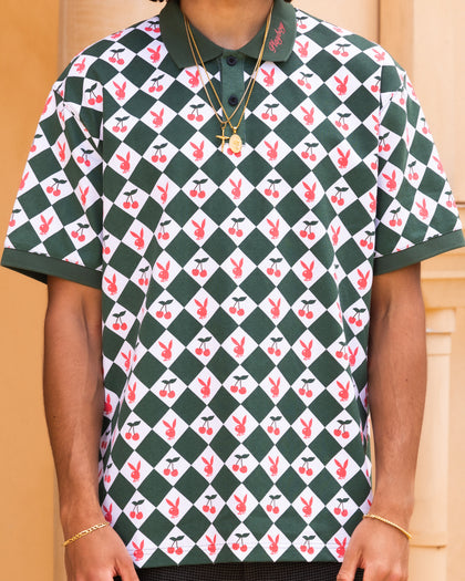 Playboy By Culture Kings Cherry Polo Shirt Green/White