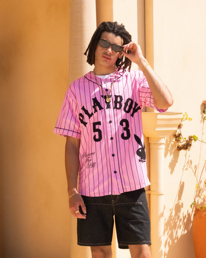 Playboy By Culture Kings Bunny Baseball Shirt Jersey Pink