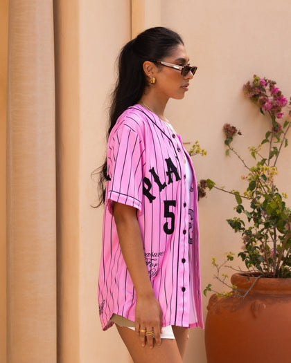 Playboy By Culture Kings Bunny Baseball Shirt Jersey Pink