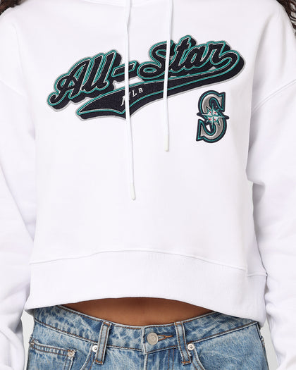 Pro Standard Women's MLB All Stars Cropped Hoodie White