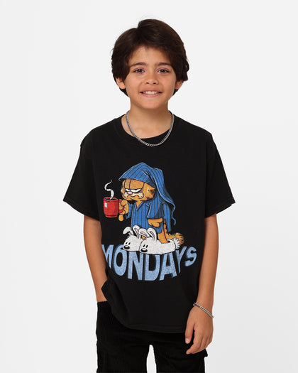 Shortie X Garfield Kids' Garfield Mondays T-Shirt Black Wash