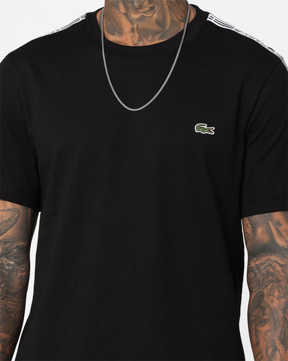 Lacoste Logo Tape Jersey T-Shirt Black