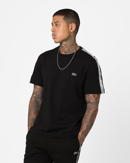 Lacoste Logo Tape Jersey T-Shirt Black