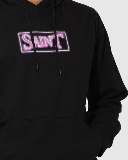 Saint Morta Neon Logo Hoodie Black