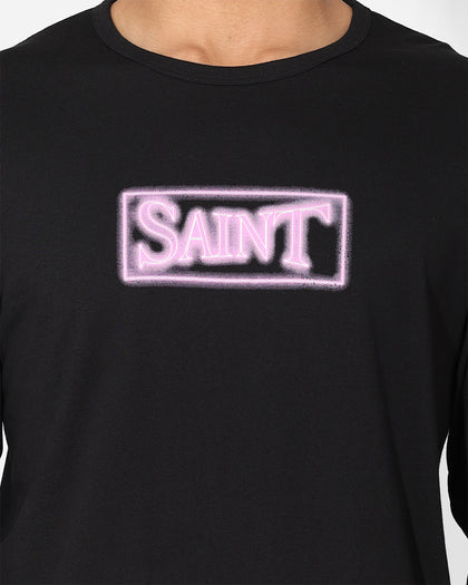Saint Morta Neon Logo El Duplo T-Shirt Black