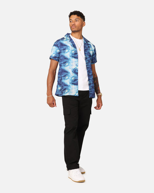 XXIII Distorted Button Up Shirt Blue