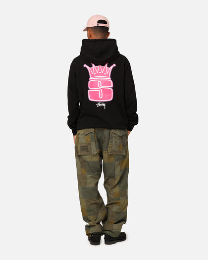 Stussy Crown Fleeced Hoodie Black