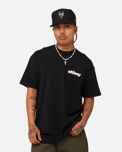 Stussy Italic Grid T-Shirt Black