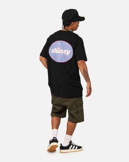 Stussy Italic Grid T-Shirt Black
