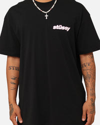 Stussy Italic Grid T-Shirt Black
