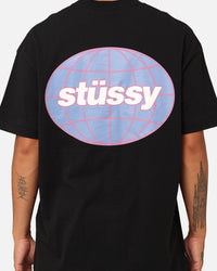 Stussy Italic Grid T-Shirt Black
