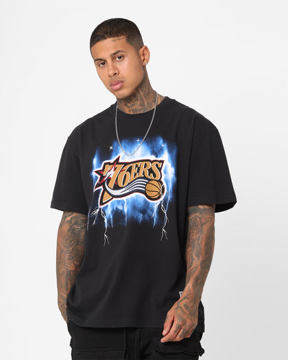 Mitchell & Ness Philadelphia 76ers Logo Lightning T-Shirt Black