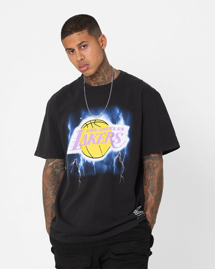 Mitchell & Ness Los Angeles Lakers Logo Lightning T-Shirt Black