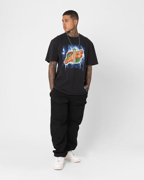 Mitchell & Ness Seattle Supersonics Logo Lightning T-Shirt Black