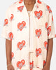 99 Cabana Roaming Hearts Short Sleeve Button Up Shirt Off White/Red