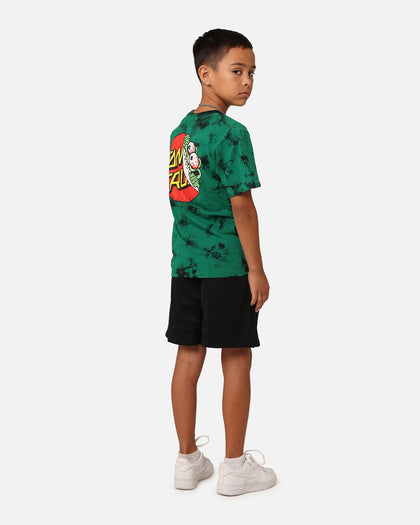 Santa Cruz Kids' Beware Dot Tie Dye T-Shirt Green Tie Dye