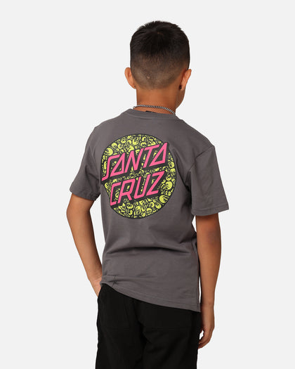 Santa Cruz Kids' Ossuary Dot T-Shirt Charcoal