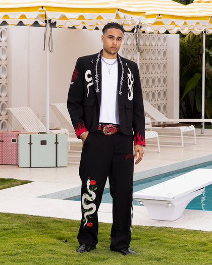 Loiter Western Blazer Jacket Black