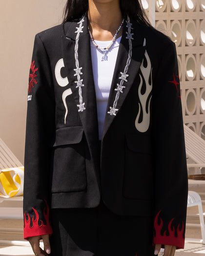 Loiter Western Blazer Jacket Black